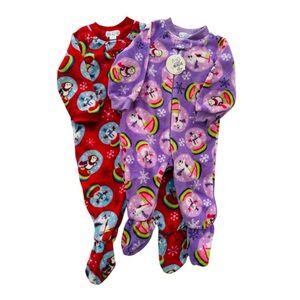 NWT Lot of 2 Baby Fleece Footed Pajamas. 6-9 M & 12 M.